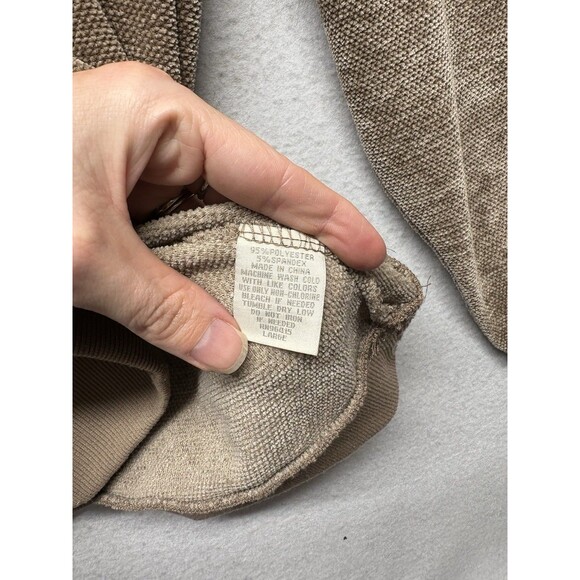 Massive Luxury Beige Brown Men’s Velour Shirt Crewneck Large Soft Chenille - Picture 3 of 4